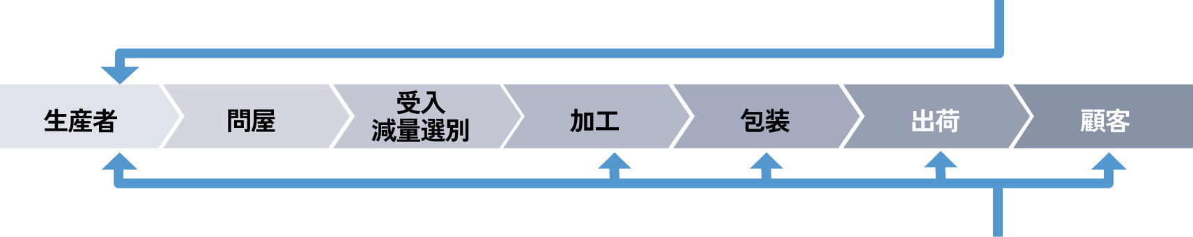 納期リスクに関するコンブ供給のサプライチェーン図